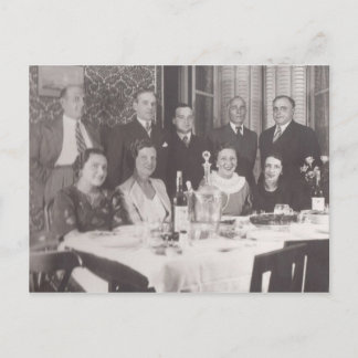 Meeting friends for dinner - Paris, 1930s Postcard