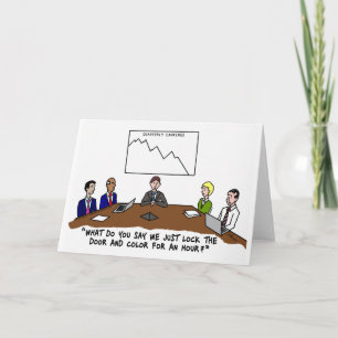 Meeting In Boardroom Colour Greeting Card