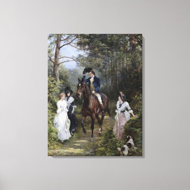 Meeting in the Forest (by Heywood Hardy) Canvas Print (Front)