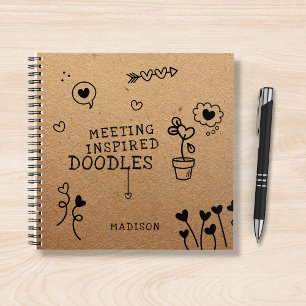 Meeting Inspired Doodles Funny Girly Personalized Notebook
