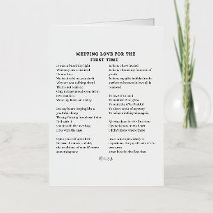 Meeting Love For The First Time poem poetry Foil Greeting Card