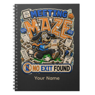 Meeting Maze Personalized Funny Office T-Shirt, Cu Notebook