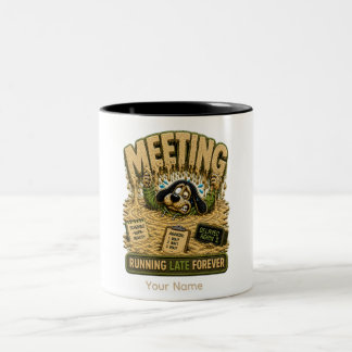Meeting Maze Personalized Funny Office T-Shirt, Cu Two-Tone Coffee Mug