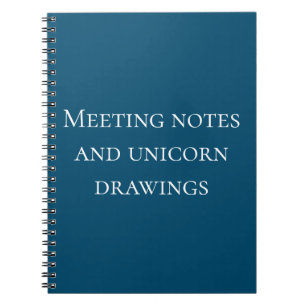 Meeting Notes and Unicorn Drawings Work Office Notebook