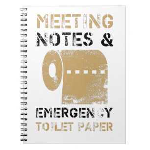 Meeting Notes & Emergency Toilet Paper Co-workers Notebook