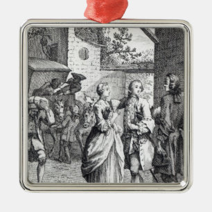 Meeting of Chevalier Des Greux and Manon Metal Ornament