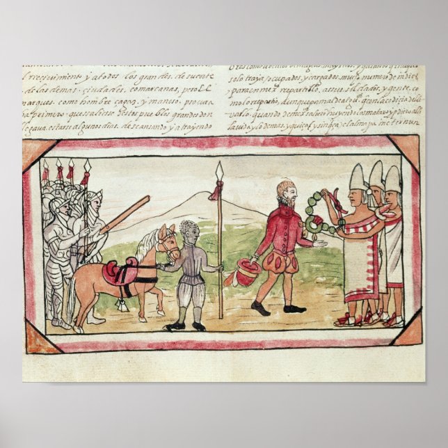 Meeting of Hernando Cortes  and Montezuma Poster (Front)