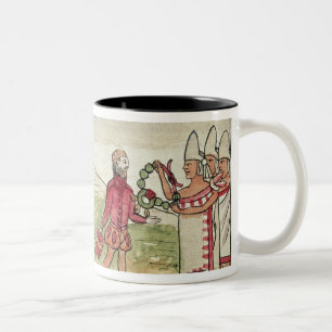 Meeting of Hernando Cortes  and Montezuma Two-Tone Coffee Mug