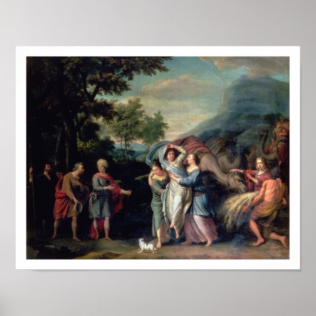 Meeting of Jacob and Laban with Rachel, Leah and S Poster (Front)