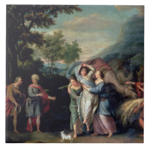 Meeting of Jacob and Laban with Rachel, Leah and S Tile