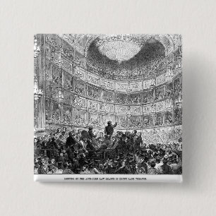 Meeting of the Anti-Corn Law League 2 Inch Square Button
