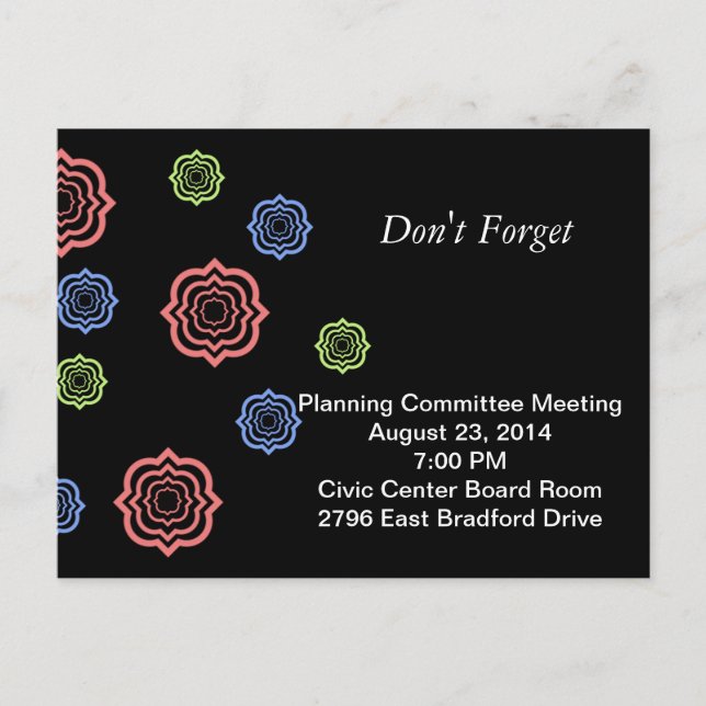 Meeting Reminder Announcement Postcard (Front)