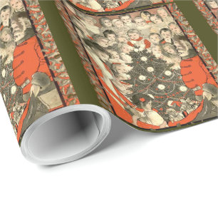 Meeting Santa Claus Wrapping Paper