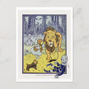 Meeting the Cowardly Lion Wizard of Oz Postcard