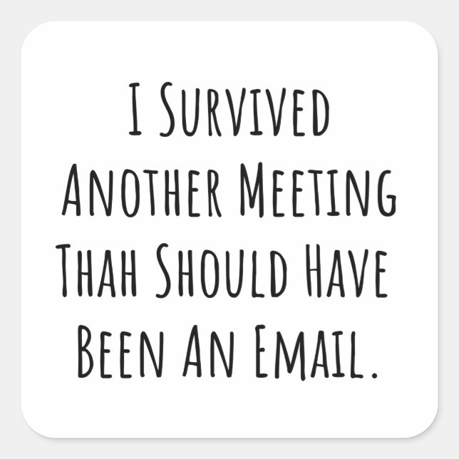 meeting unnecessary button square sticker (Front)