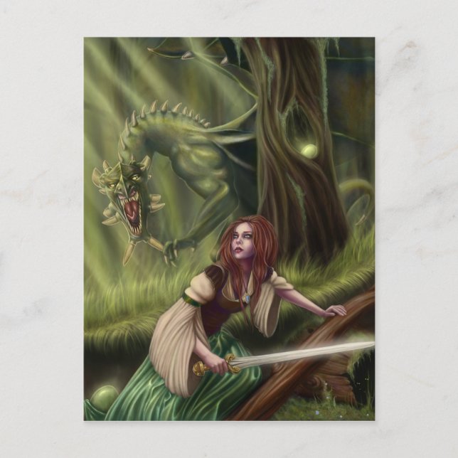 Méfiez-vous de la carte postale Woods (Devant)