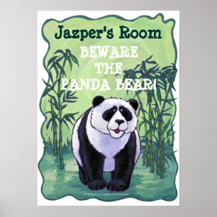 Méfiez-vous de l'Ours de Panda Poster de la chambr
