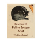 Méfiez-vous des Cat 8x10 Wood Wall Art
