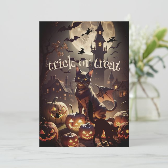 Méfiez-vous des chats noirs Invitation de la fête  (Debout devant)