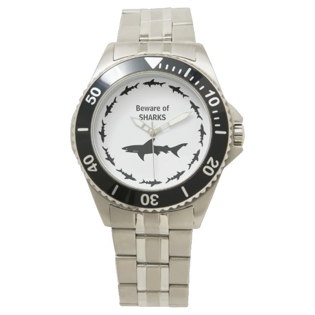 Méfiez-vous des SHARKS Diver amusant ou Montre de  (devant)