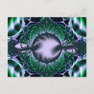 Meg Green and Blue Fractal Art Postcard