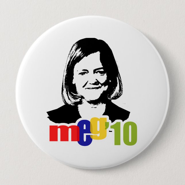 Meg Whitman for Governor 2010 4 Inch Round Button (Front)