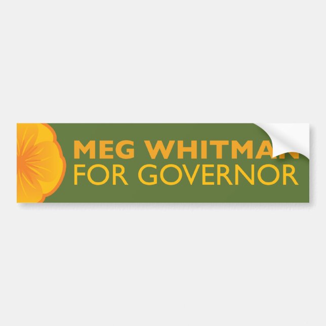 Meg Whitman For Governor Bumper Sticker (Front)