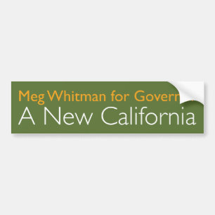 Meg Whitman For Governor Bumper Sticker