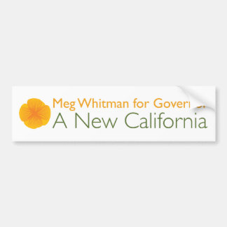 Meg Whitman For Governor Bumper Sticker