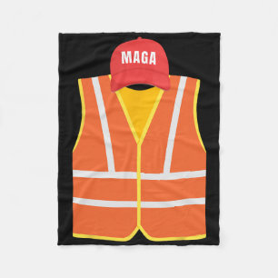 Mega Garbage Collector Vest For Trump Election Day Fleece Blanket