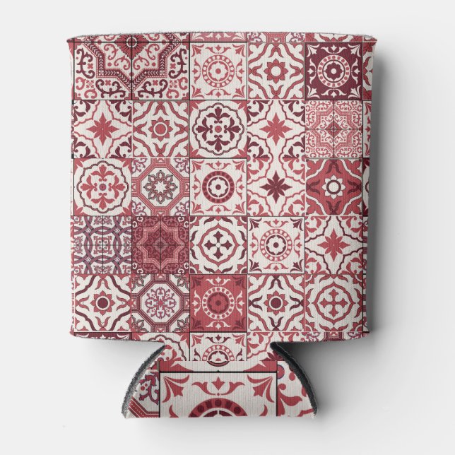 Mega Gorgeous Moroccan Patchwork Pattern Can Cooler (Front)