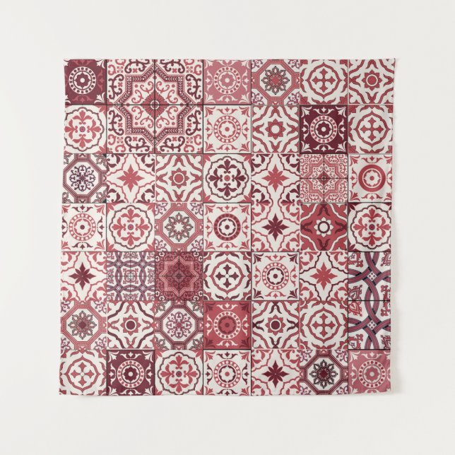 Mega Gorgeous Moroccan Patchwork Pattern Tapestry (Front)