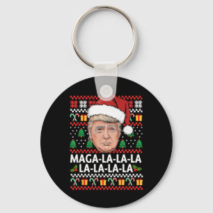 Mega La La La Donald Trump 47 Ugly Christmas Sweat Keychain