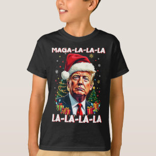 Mega La La La Donald Trump Potus 47 Ugly Christmas T-Shirt