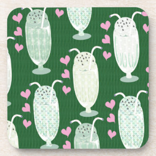 Mega Mint Milkshakes Pattern Coaster