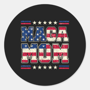 Mega Mom Patriotic Usa Mama Trump 2024 Vintage Sty Classic Round Sticker