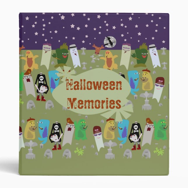 Mega Monster Party Fun Halloween Cartoon Binder (Front)
