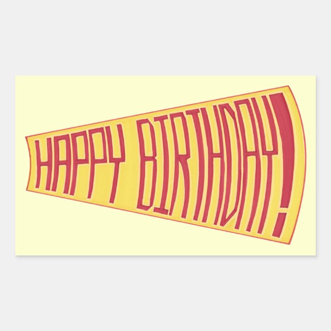Mega Phone Happy Birthday Stickers (Front)