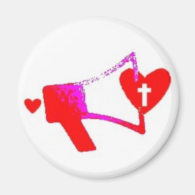 Mega Phone Heart Magnet (Front)