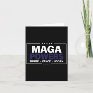 Mega Powers Trump Vance Hogan 2024 Patriotic Funny Card