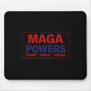Mega Powers Trump Vance Hogan 2024 Patriotic Funny Mouse Pad