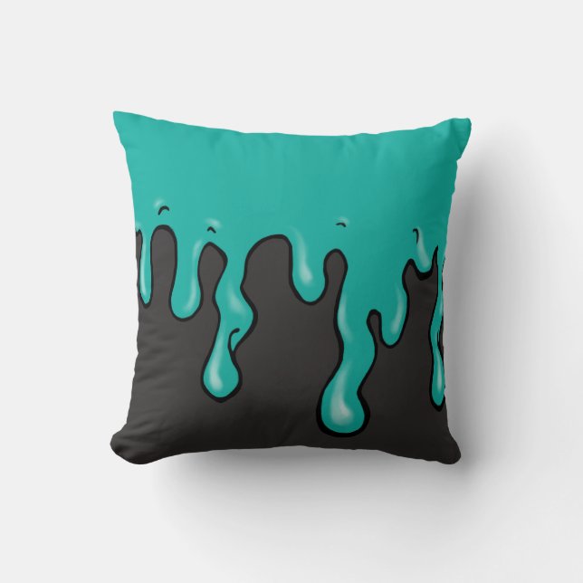 Mega Slime Drip (Customizable Slime Colour) Throw Pillow (Front)