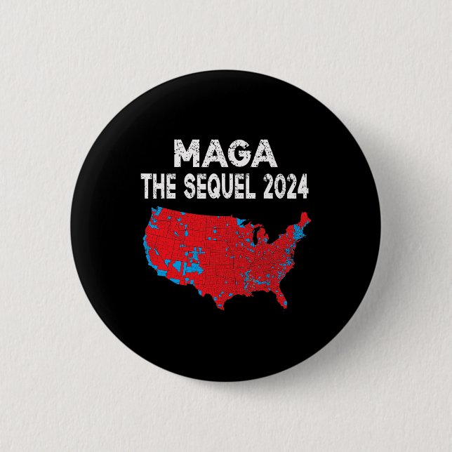 Mega The Sequel President Trump 2024 Electoral Map 2 Inch Round Button (Front)