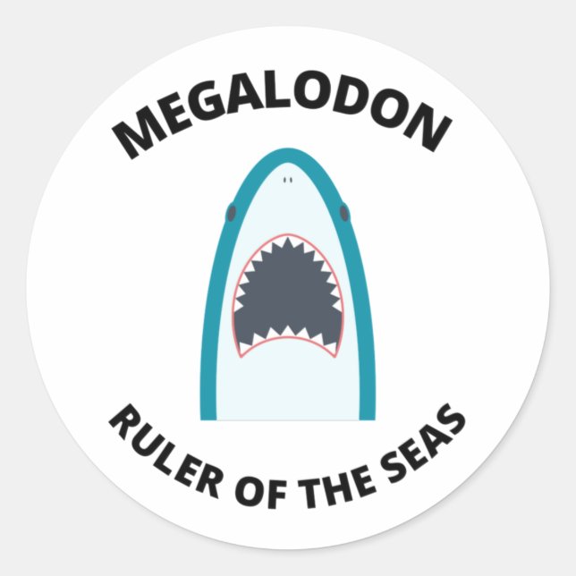 Megalodon Classic Round Sticker (Front)