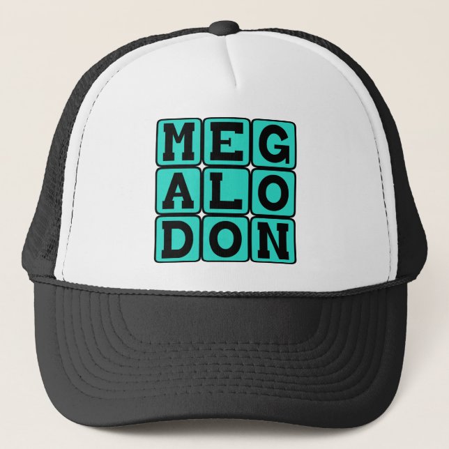 Megalodon, Extinct Species of Shark Trucker Hat (Front)