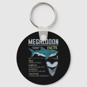 Megalodon Facts Meg Prehistoric Shark Tooth Fossil Keychain