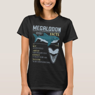 Megalodon Facts Meg Prehistoric Shark Tooth Fossil T-Shirt