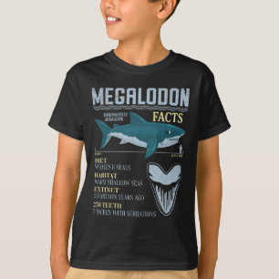 Megalodon Facts Meg Prehistoric Shark Tooth Fossil T-Shirt