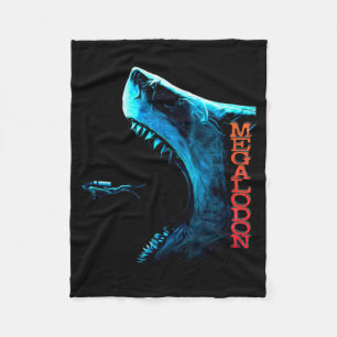 Megalodon Primeval Shark Dorsal Fin Teeth Ocean Pr Fleece Blanket