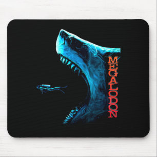 Megalodon Primeval Shark Dorsal Fin Teeth Ocean Pr Mouse Pad